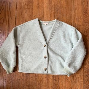 Madewell (Re)sourced fleece crop cardigan mint Medium